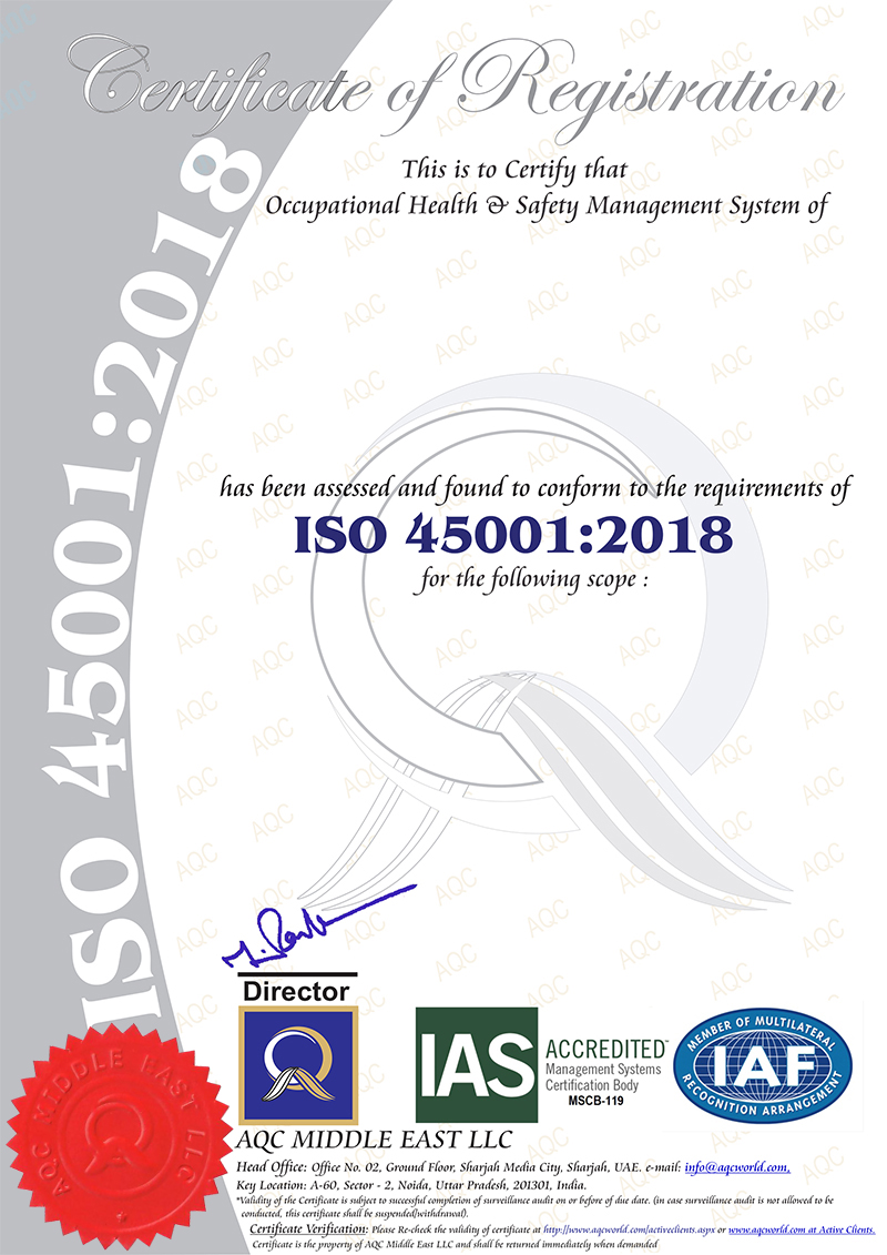 ISO 45001 Occupational Safety Management Certification