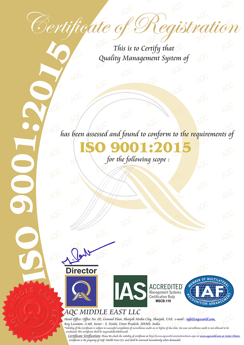 ISO 9001 Quality Management System Certification